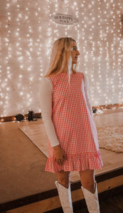 Pink Gingham Sleeveless Dress