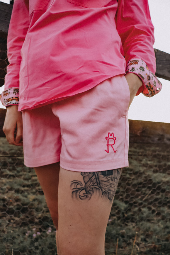 Pink Rugger Short- zip pockets