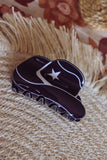 Cowgirl Hat Hair Claw - Balck