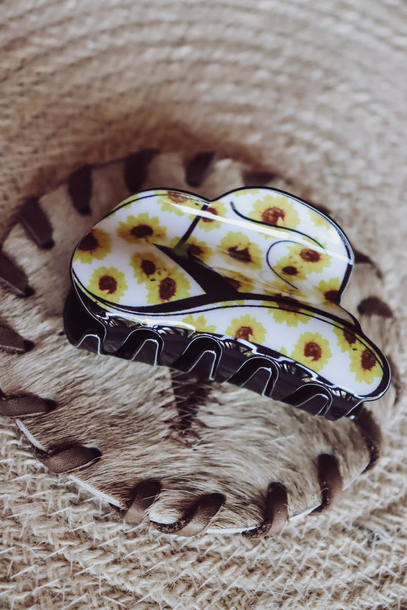 Cowgirl Hat Hair Claw - Sunflower